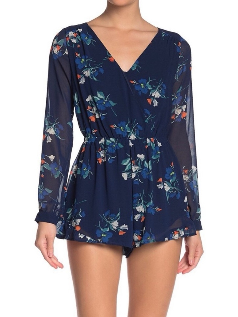 ASTR Navy Blue Floral Romper